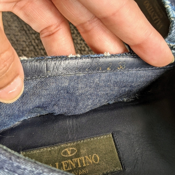 VALENTINO Blue Camo Denim Stars Espadrilles 38